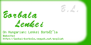 borbala lenkei business card